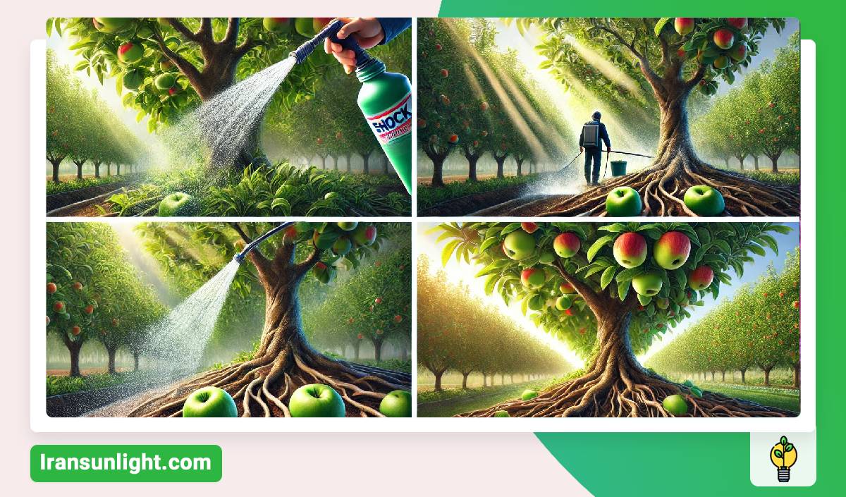 طریقه مصرف کود شوک برای درخت سیب